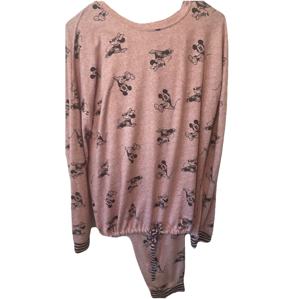 Disney Mickey Minnie Pajama Set Pink Lounge Sleepwear Women's Large - Picture 3 of 6